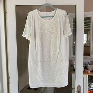 Piperlime white lace shift dress.  Size Large.